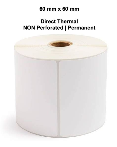 60mm X 60mm Direct Thermal Labels Lab6060tws40 Permanent 60x60