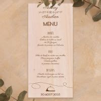 Menu De Mariage Sur Bois Swing