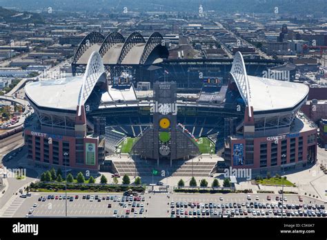 View Of Quest Field Stadium From Smith Tower Washington Usa Stock Photo