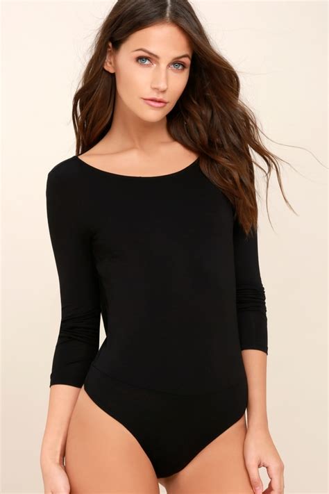 Black Bodysuit Long Sleeve Bodysuit Backless Bodysuit Lulus