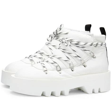 Jw Anderson Womens Padded Laced Boot In White Jw Anderson