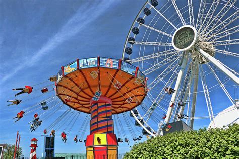 Navy Pier Amusement Rides - Chicago Photograph by Allen Beatty - Pixels