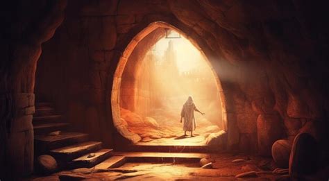 Premium AI Image | Jesus is risen illustration of an empty tomb ...