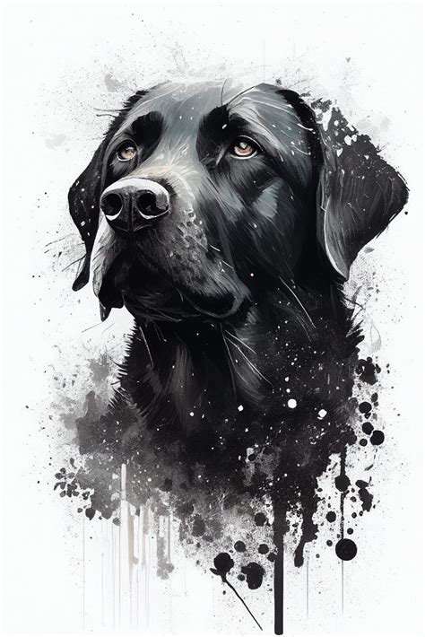 Black Lab Dog Portrait Canvas Art