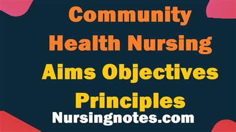 Community Health Nursing Definition Aims Objectives Principles