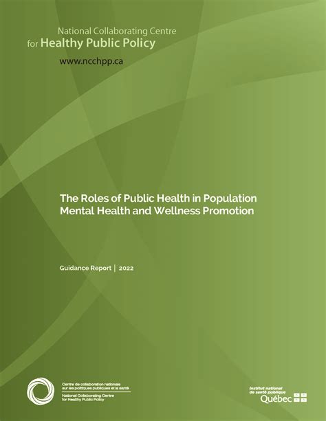 The Roles Of Public Health In Population Mental Health And Wellness