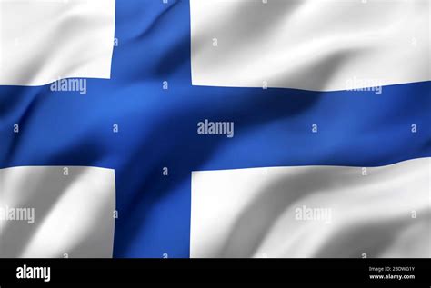 Bandera De Finlandia Soplando En El Viento Bandera Finlandesa De Vuelo