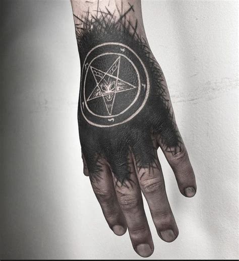 Black Pentagram Tattoo On Palm Best Tattoo Ideas Gallery Tatuajes