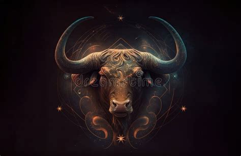 Taurus Bull Animal Round Zodiac Animal Sign Realistic Mystical