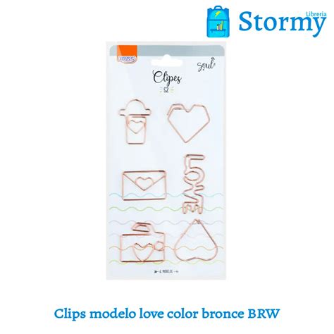 Clips Modelo Love Color Bronce BRW Libreria Stormy