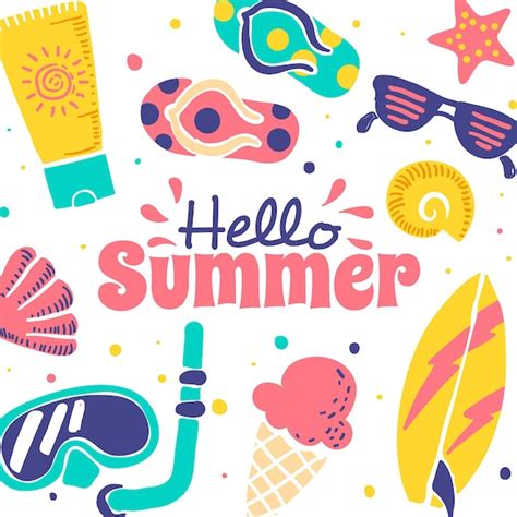 Free Vector Hand Drawn Hello Summer Concept