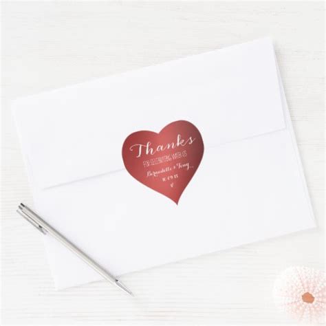 Thanks For Celebrating With Us Wedding Thank You Heart Sticker Zazzle