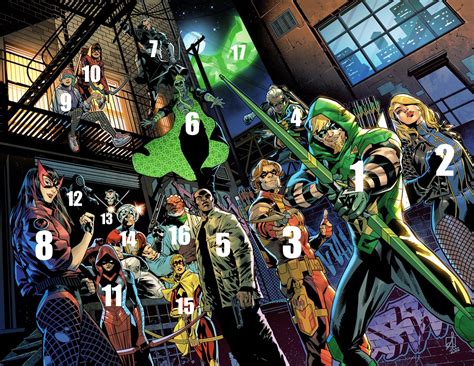 ¿quiénes Son Todos Los Personajes De La Portada De Green Arrow 1