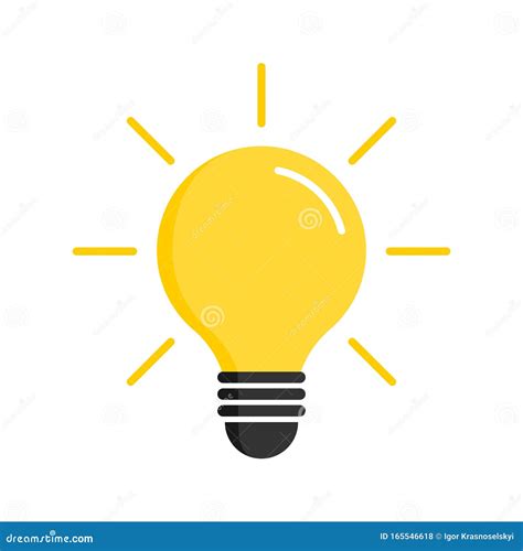 Light Bulb Icon Light Bulb Vector Icon Idea Icon Lamp Concept Stock