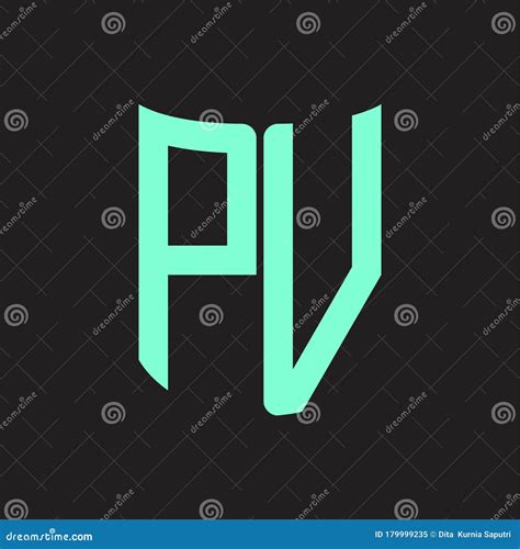 Pv Logo Monogram With Ribbon Style Design Template Stock Illustration