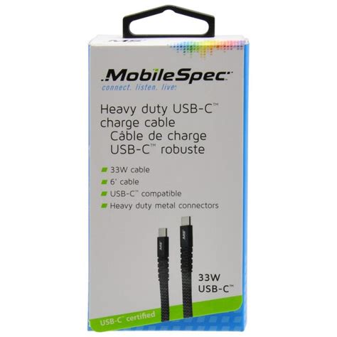 Mobilespec 6 Ft Usb C Usb C Cable At