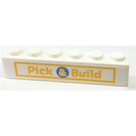 LEGO Brick 1 X 6 With Pick And Build Sticker 3009 Brick Owl