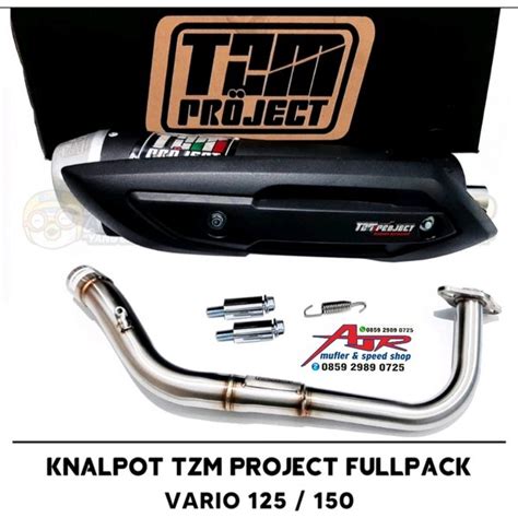 Jual Knalpot TZM Project ORIGINAL Full Pack Non Ss Honda Vario Old