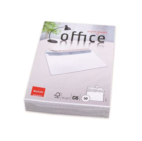 Enveloppes Blanches Elco OFFICE C6 Paquet De 50