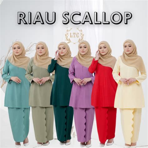 Kurung Riau Scallop 2 ไม่มีลูกปัด ขนาดบวก Shopee Thailand