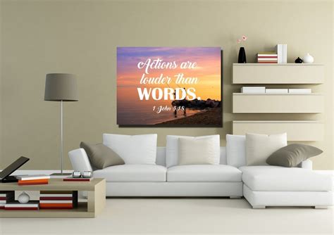 1 John 3 18 Actions Are Louder Than Words Canvas Wall Art Print