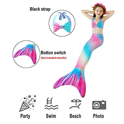 Maillot De Bain Queue De Sir Ne Pour Filles Cola De Sirena Para Ni As Princesse Bikini Gb