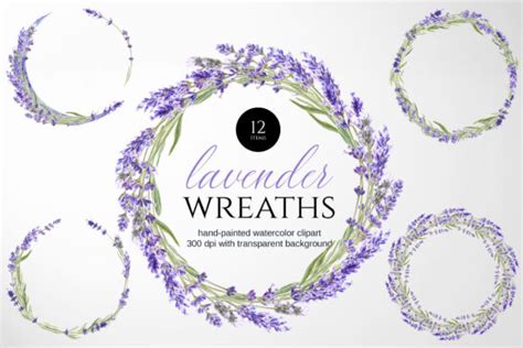 Lavender Wreaths Wedding Clipart Graphic By Elena Dorosh Art