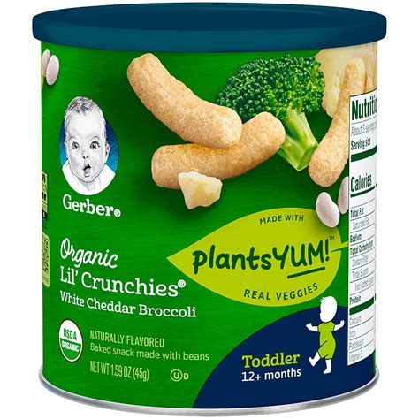 GERBER ORGANIC LIL' CRUNCHIES WHITE CHEDDAR BROCCOLI - CPT International