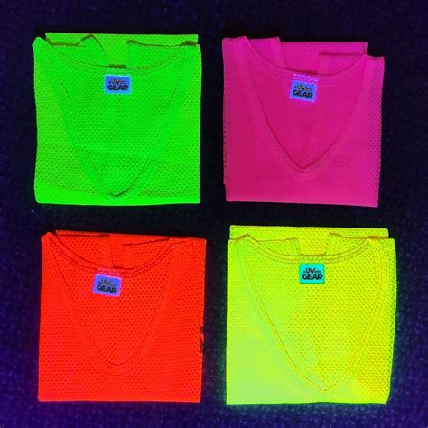 Blacklight Uv Reactive Neon Fluorescent Dayglo Mesh Airtex Sports Bibs