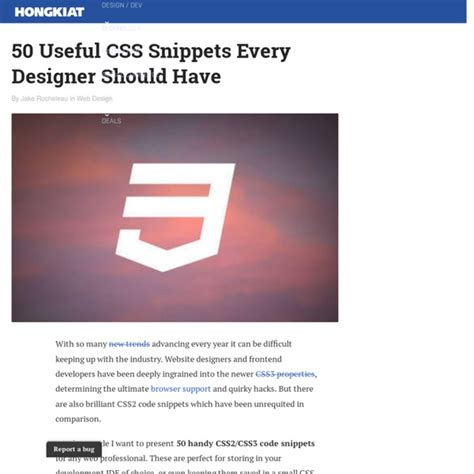 50 Useful CSS Snippets Every Designer Should Have Pearltrees