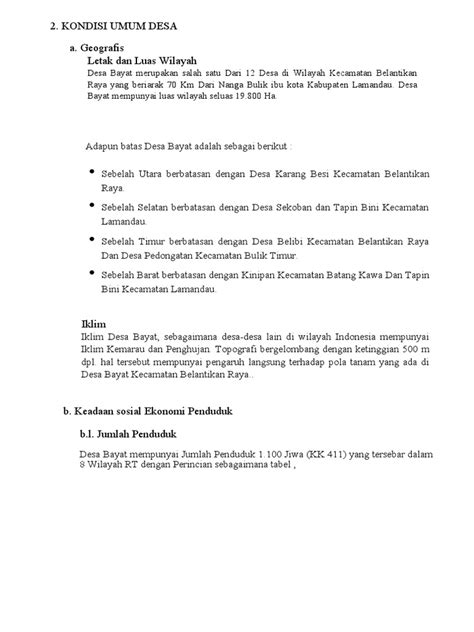gambaran umum desa