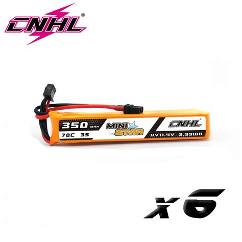 6PCS CNHL 3S 11 4V Lipo Battery 350mAh 70C MiniStar With XT30 Plug For