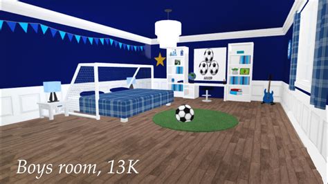 Roblox Bloxburg Boys Footballsoccer Bedroom 13k Youtube