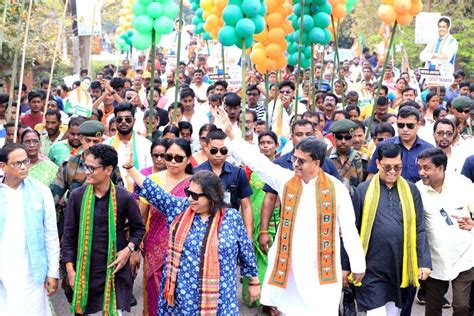 Tripura Chief Minister Dr Manik Saha During Door To Door Campaign Ahead Of Lok Sabha Elections