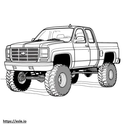 Chevrolet Silverado Mud Terrain Tires 4wd 2024 Coloring Page