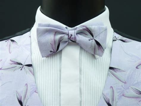 Lilac Dragonfly Pre Tied Bow Tie Pocketwatch Waistcoats