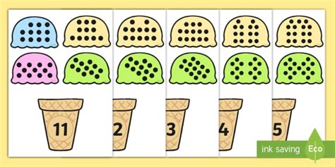 Subitising Ice Cream Teen Numbers Matching Activity Game Subitising Ice