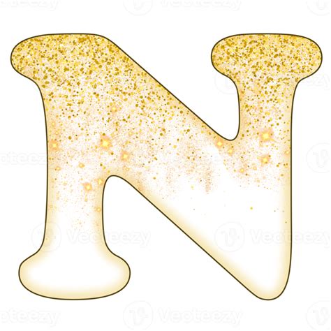 Half Gold Glitter Alphabet Png