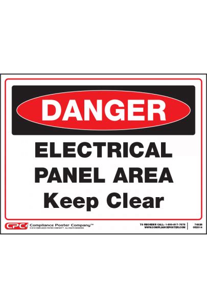 Danger Electrical Panel Area Sign | Electrical Panel Danger Sign ...