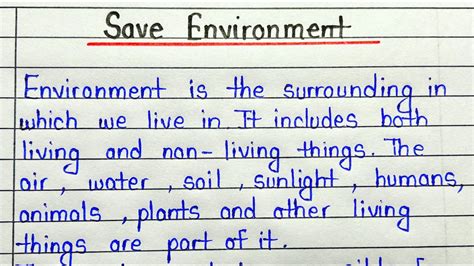 Save Environment Essay In English For Students YouTube