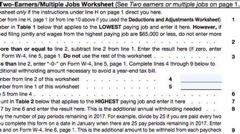 Personal Allowances Worksheet W4 — Db