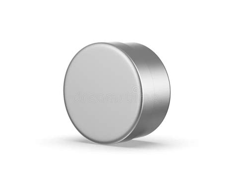 Metallic Cosmetic Jar Mockup Blank Aluminium Round Tin Box On Isolated