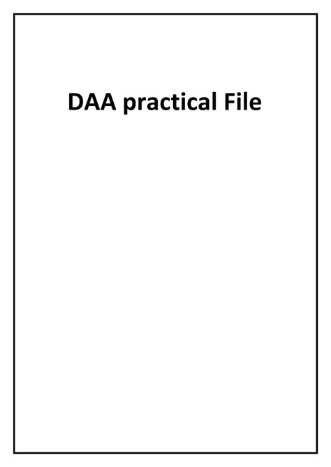 Daa Practical File This File Also Use For Lab Final Examination DAA