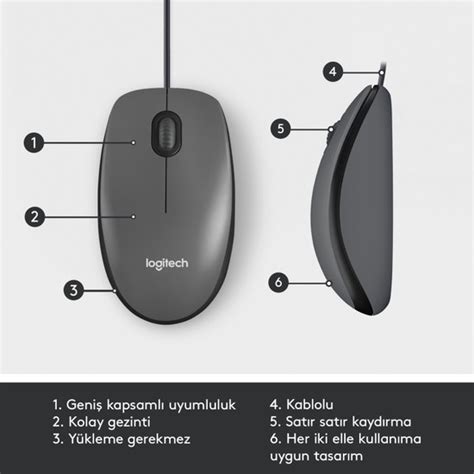 Logitech M Kablolu Dpi Usb Mouse Siyah Fiyat