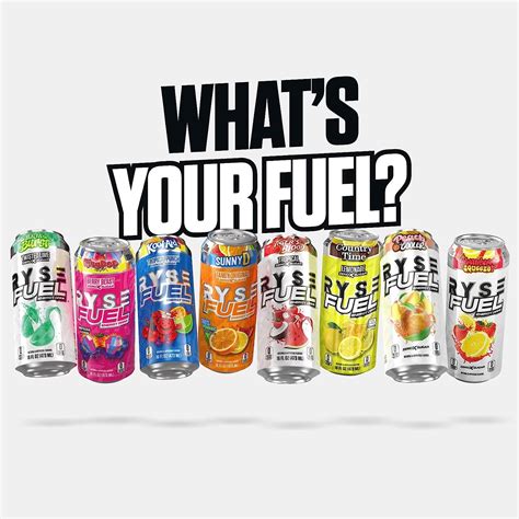 Ryse Fuel Energy Drink 6 Flavor Variety Pack 0 Sugar 0 Calories 12 Pack Energy And Fitness Drinks