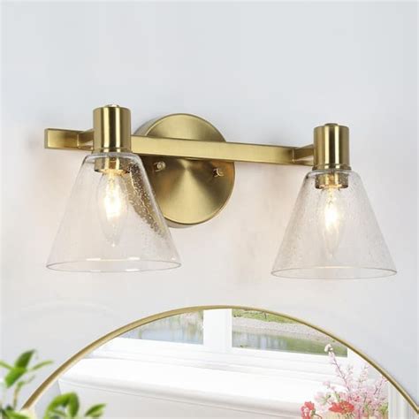 Uolfin Traditional Gold Bathroom Vanity Light 15 In 2 Light Modern