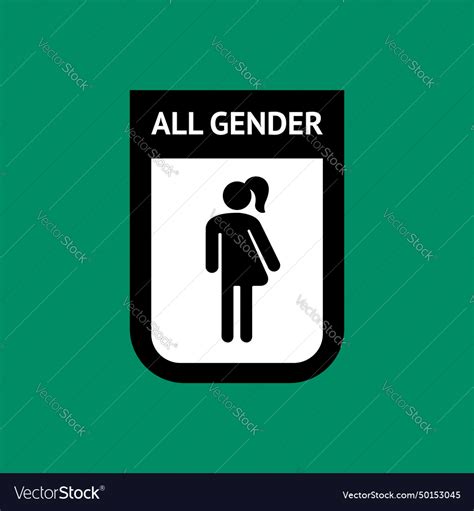 Gender neutral or all restroom sign Royalty Free Vector