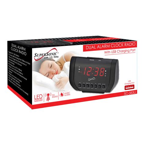 Dual Alarm Clock Radio With USB Charging Port – Supersonic Inc