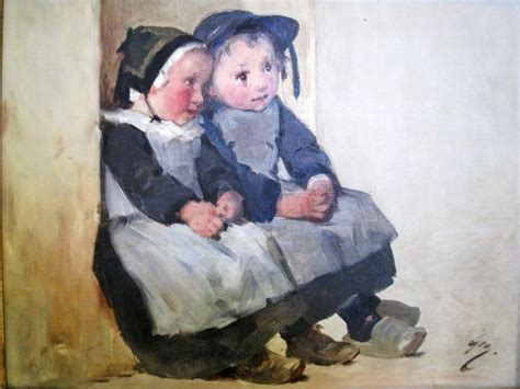 Jean Geoffroy Dit G O Deux Enfants Bretons Art Painting Painting