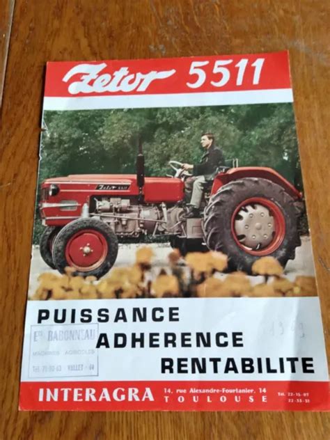 PROSPECTUS TRACTEUR ZETOR 5511 Trattori Brochure Prospekt EUR 6 00